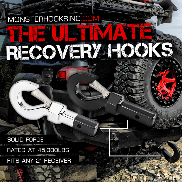 Monster Hooks Hitch Receiver 2 Compatible with Monster Swivel